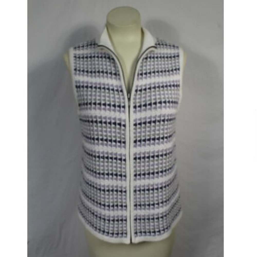 Christropher & Banks Blue White Stripe Vest M